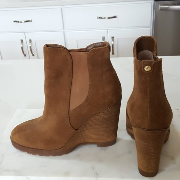 MICHAEL Michael Kors Shoes - MICHAEL KORS THEA SUEDE WEDGE BOOTIE SZ 8
